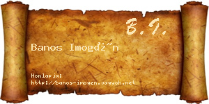 Banos Imogén névjegykártya