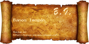 Banos Imogén névjegykártya